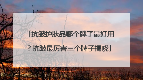 抗皱护肤品哪个牌子最好用？抗皱最厉害三个牌子揭晓